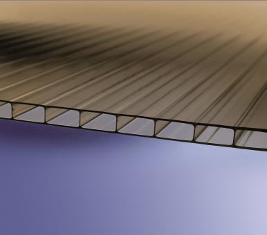 Stegdoppelplatte 16-32 Acrylglas bronce, 1200 mm breit 